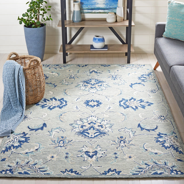 Safavieh Micro Loop Mlp387F Grey/Blue Rug.