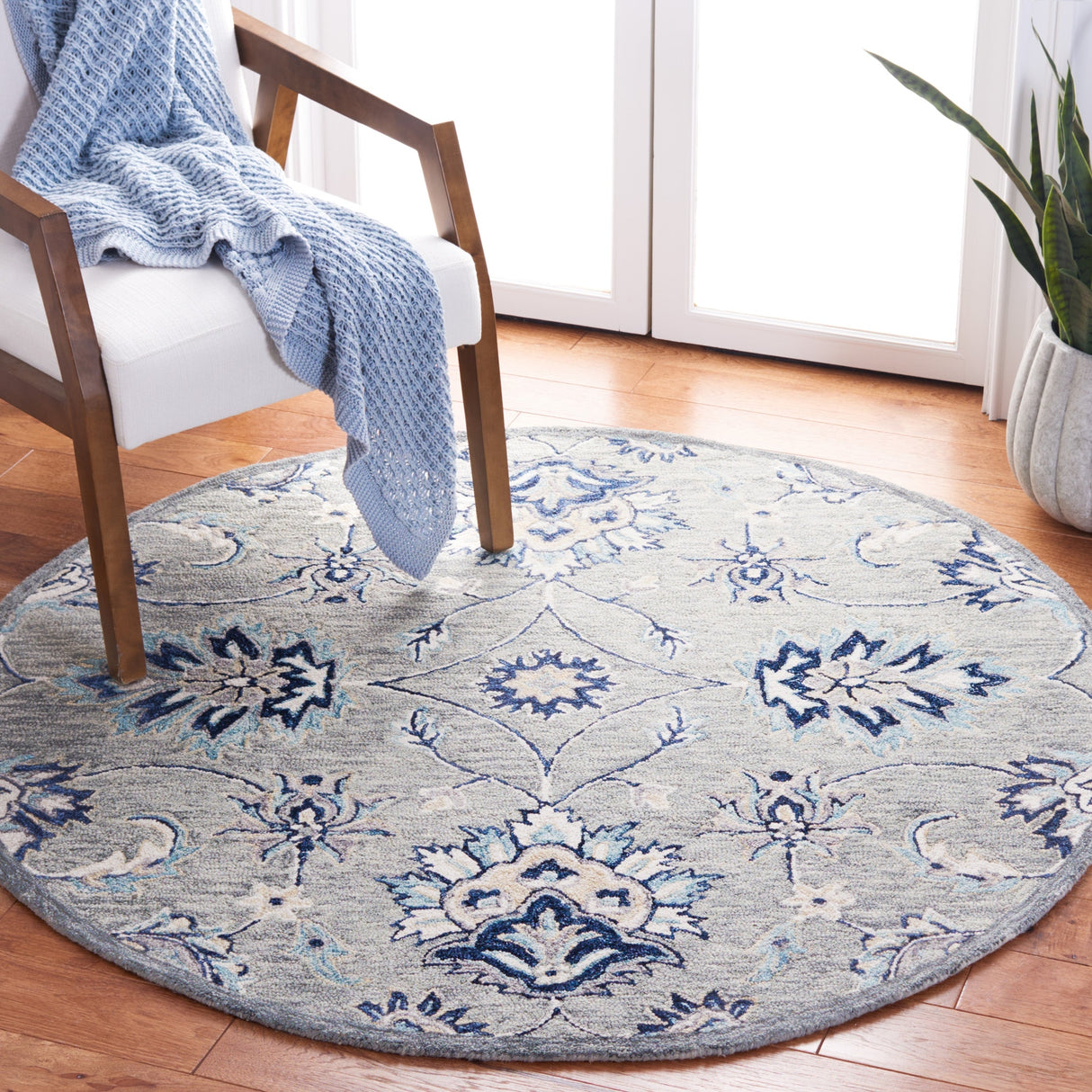 Safavieh Micro Loop Mlp387F Grey/Blue Rug.
