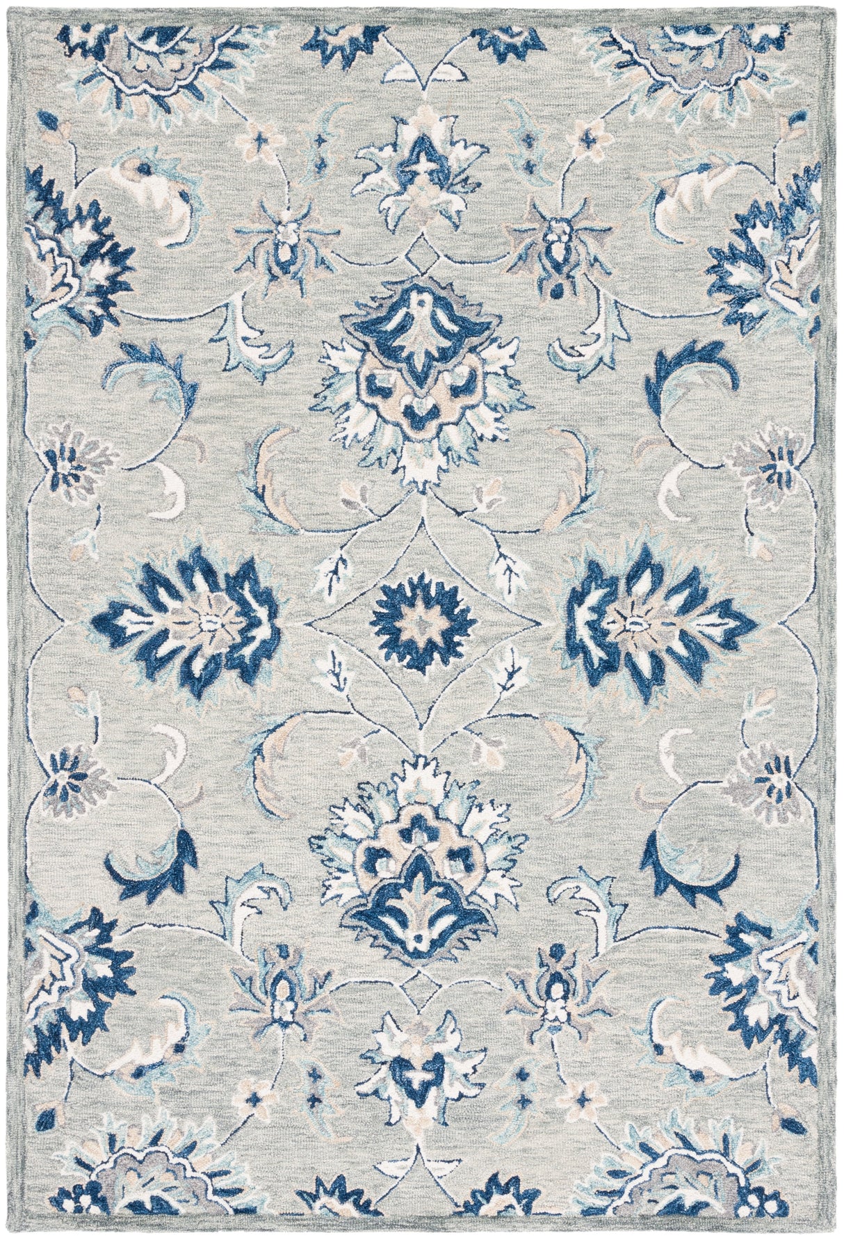 Safavieh Micro Loop Mlp387F Grey/Blue Rug.