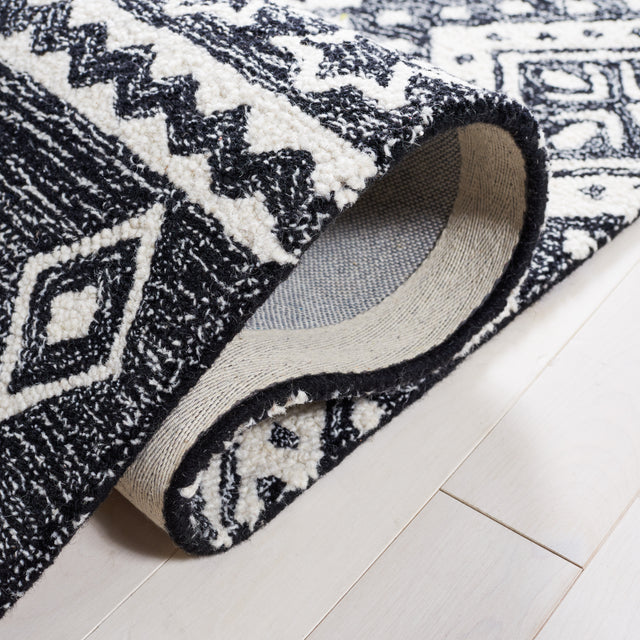 Safavieh Micro Loop Mlp501H Black/Grey Rug.
