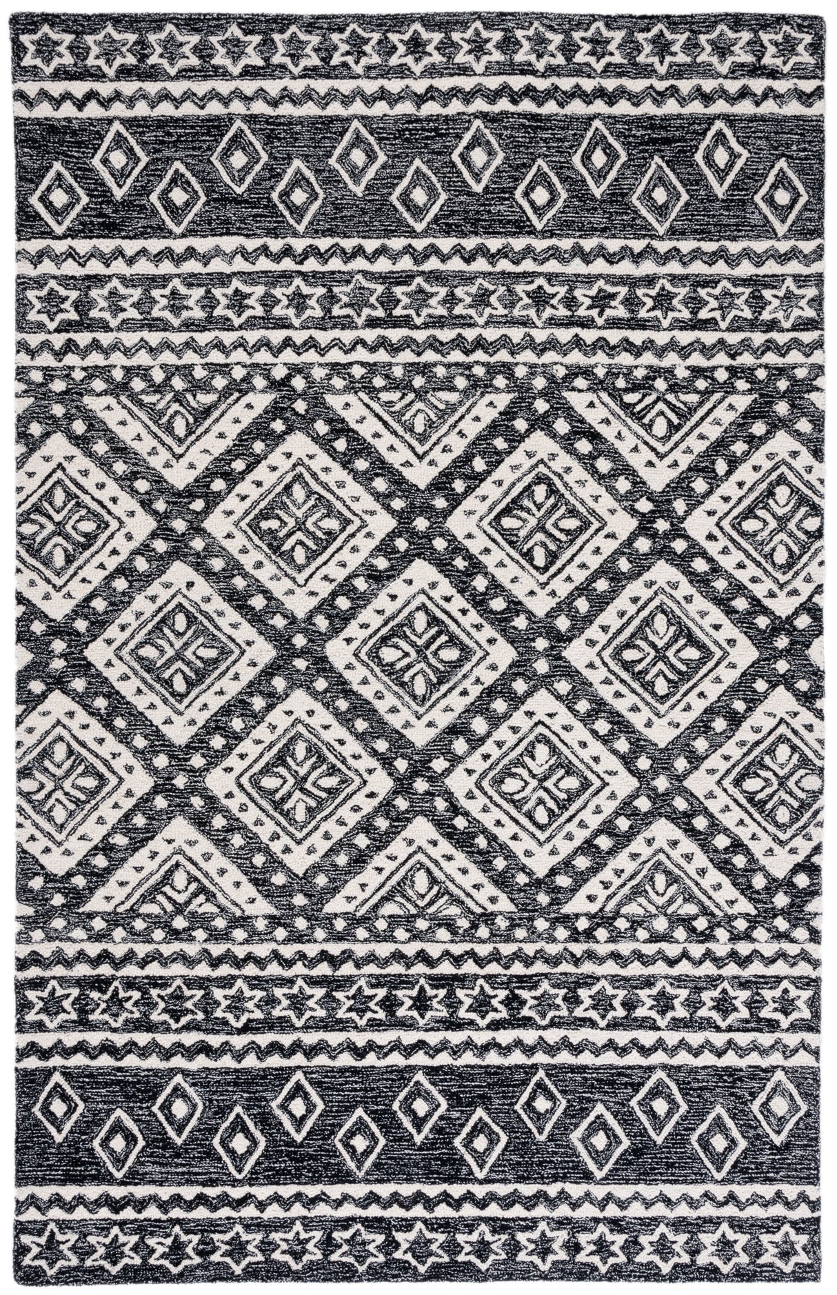 Safavieh Micro Loop Mlp501H Black/Grey Rug.