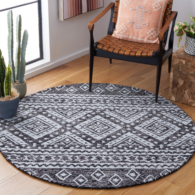 Safavieh Micro Loop Mlp501H Black/Grey Rug.