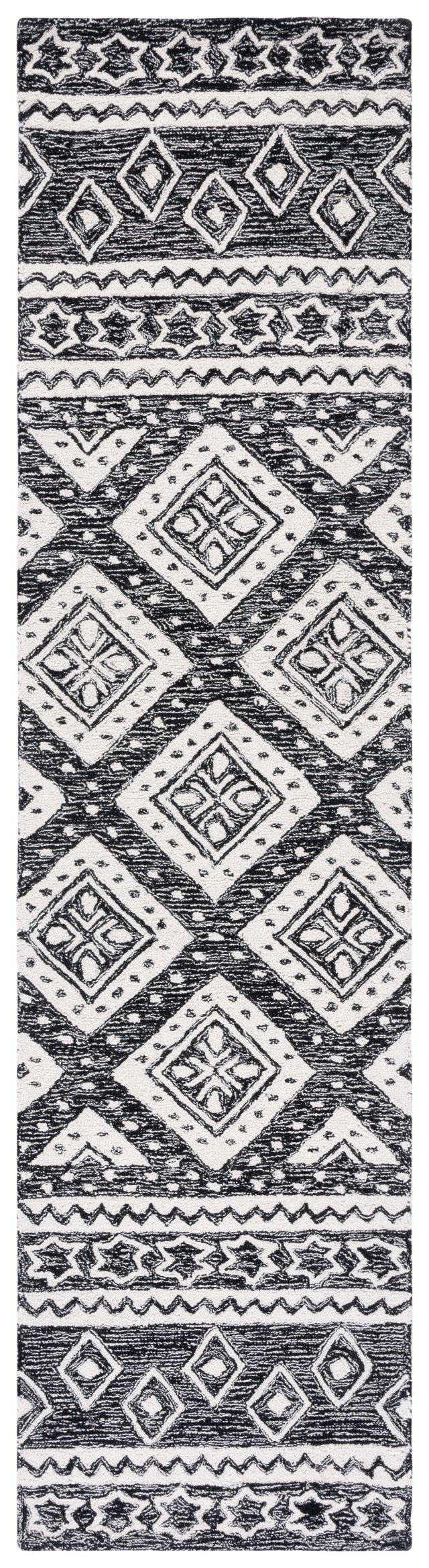 Safavieh Micro Loop Mlp501Z Black/Ivory Rug.