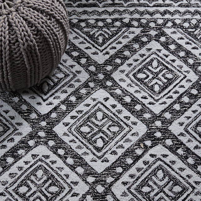Safavieh Micro Loop Mlp501Z Black/Ivory Rug.