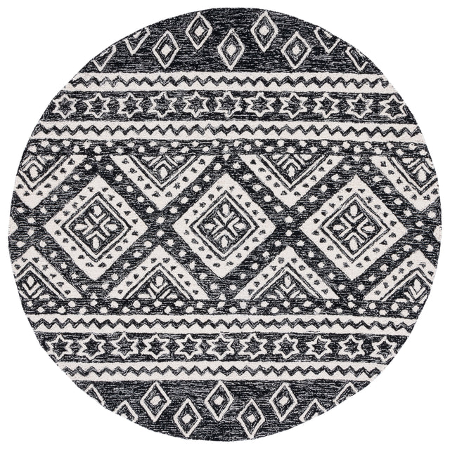 Safavieh Micro Loop Mlp501Z Black/Ivory Rug.