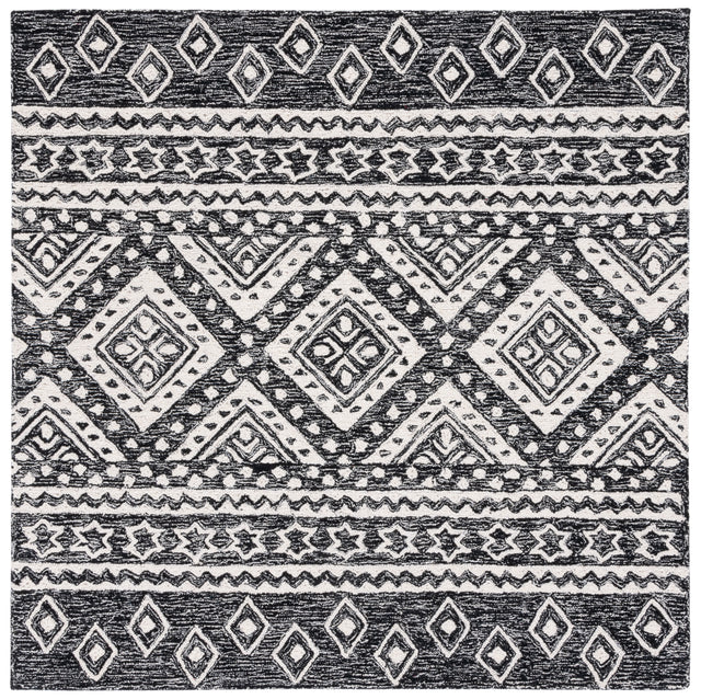 Safavieh Micro Loop Mlp501Z Black/Ivory Rug.