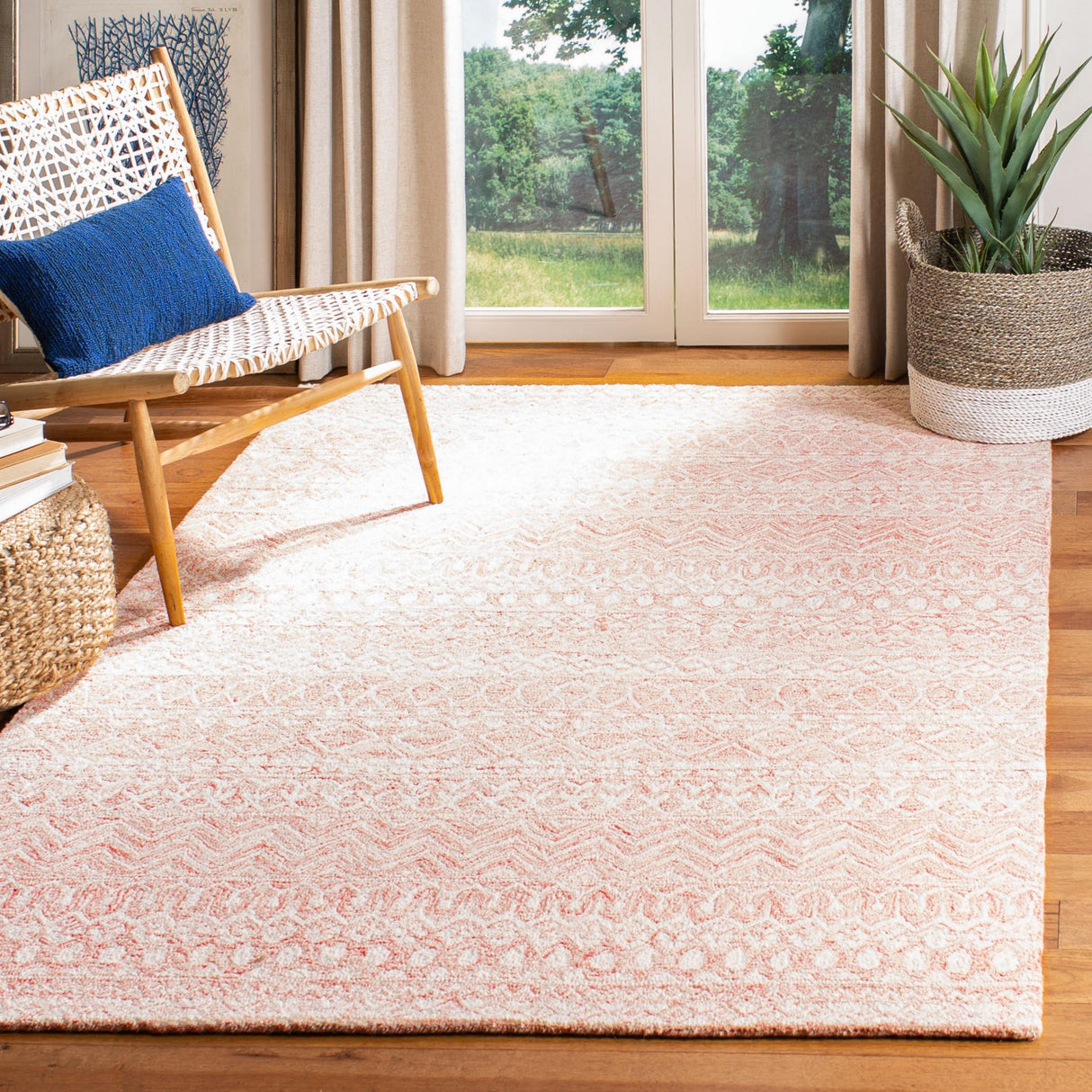 Safavieh Micro-Loop Mlp502U Pink/Ivory Rugs.