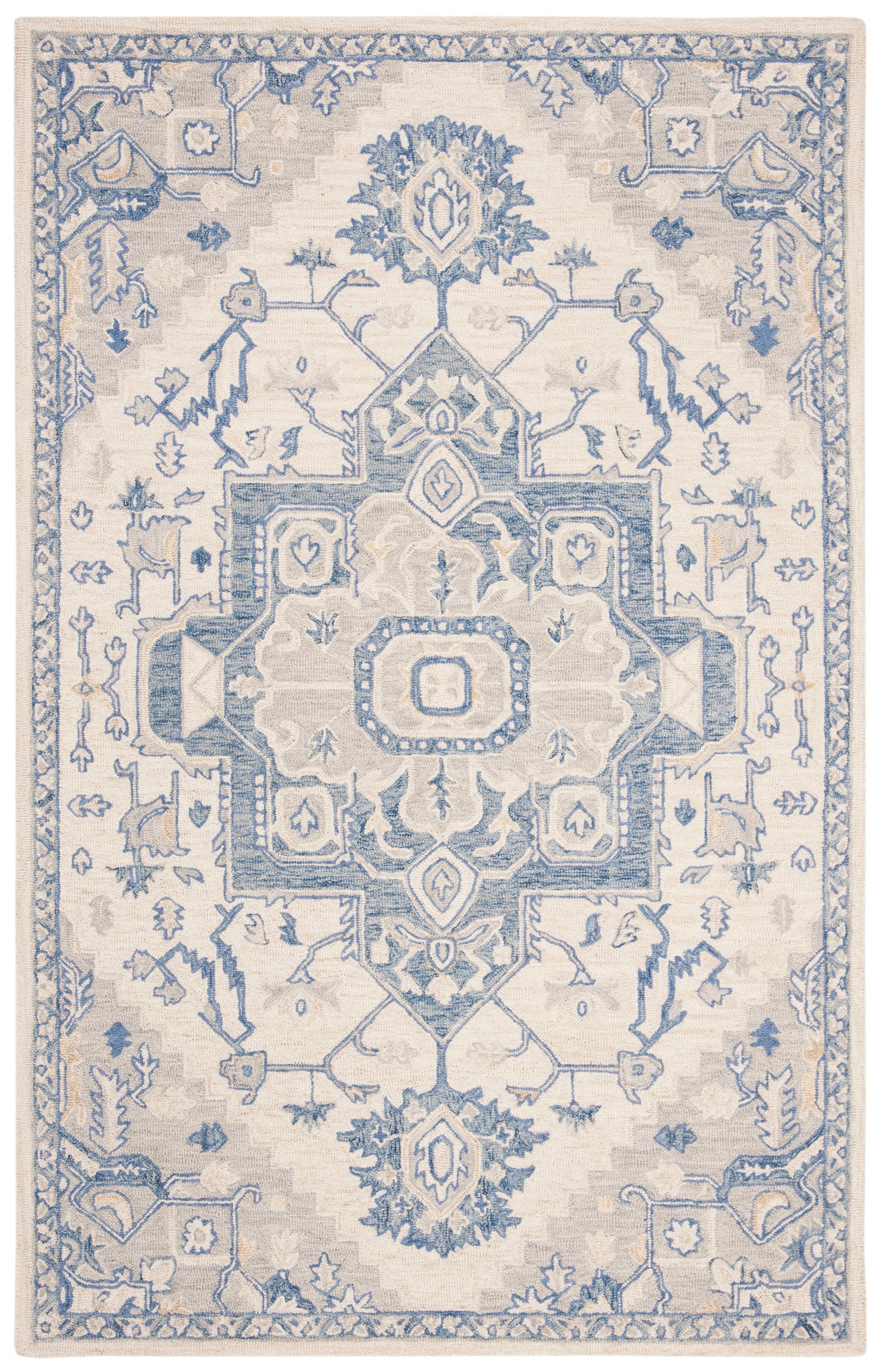 Safavieh Micro-Loop Mlp503G Ivory/Blue Rugs.
