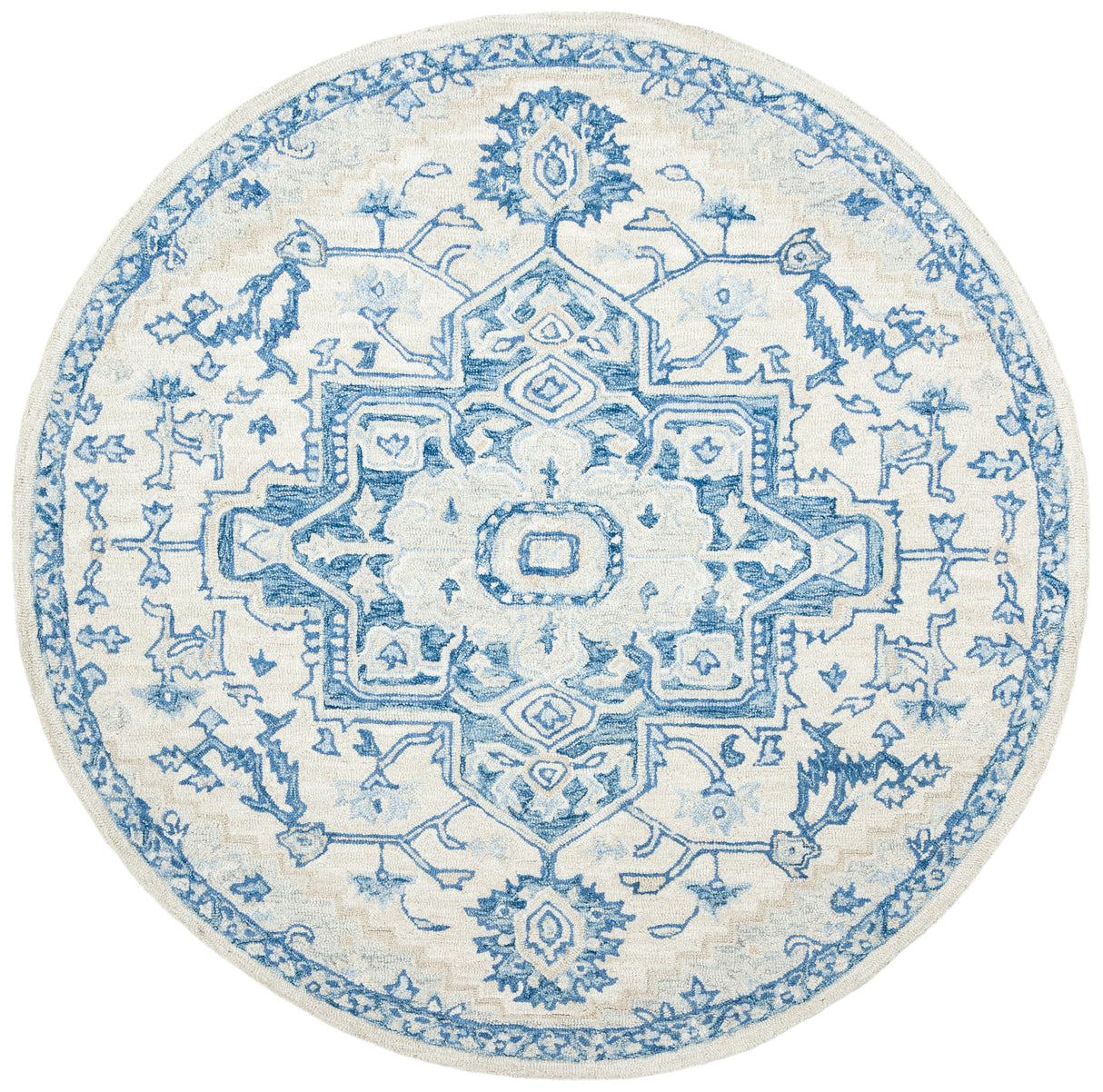 Safavieh Micro-Loop Mlp503G Ivory/Blue Rugs.