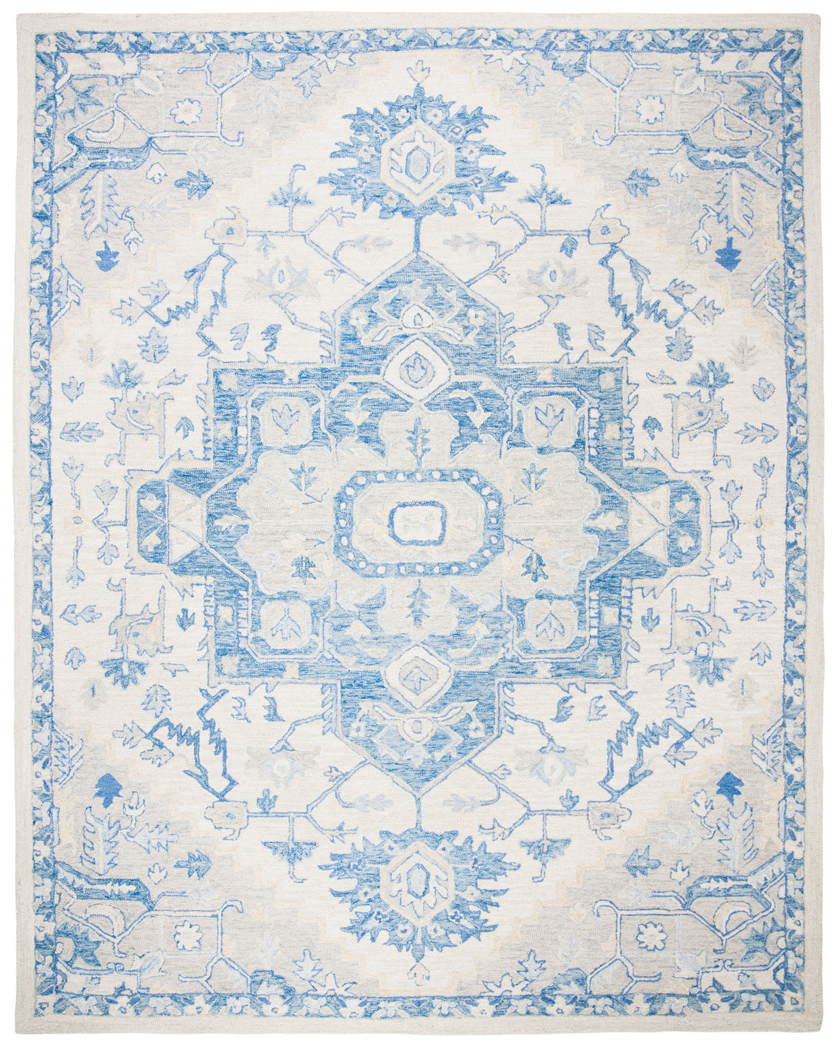 Safavieh Micro-Loop Mlp503G Ivory/Blue Rugs.