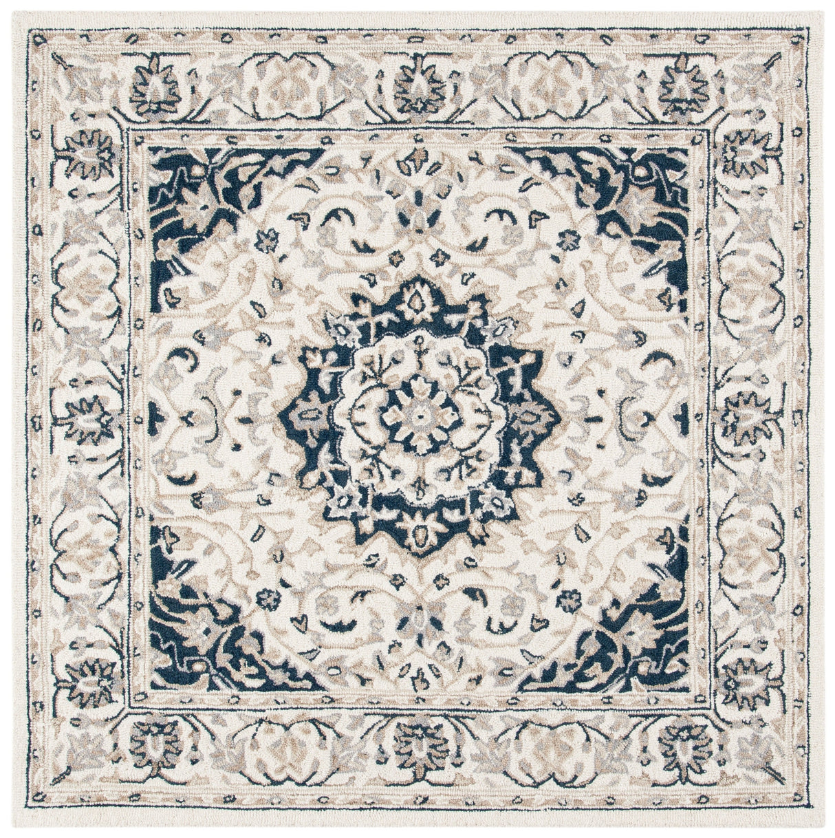Safavieh Micro-Loop Mlp508A Ivory/Navy Rugs.
