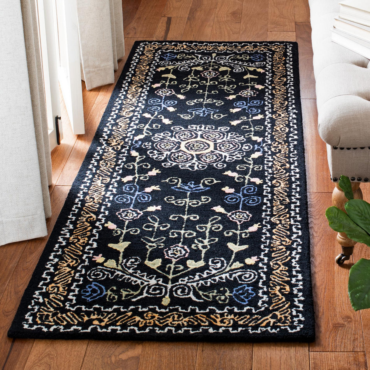 Safavieh Micro-Loop Mlp522Z Black/Green Rugs.