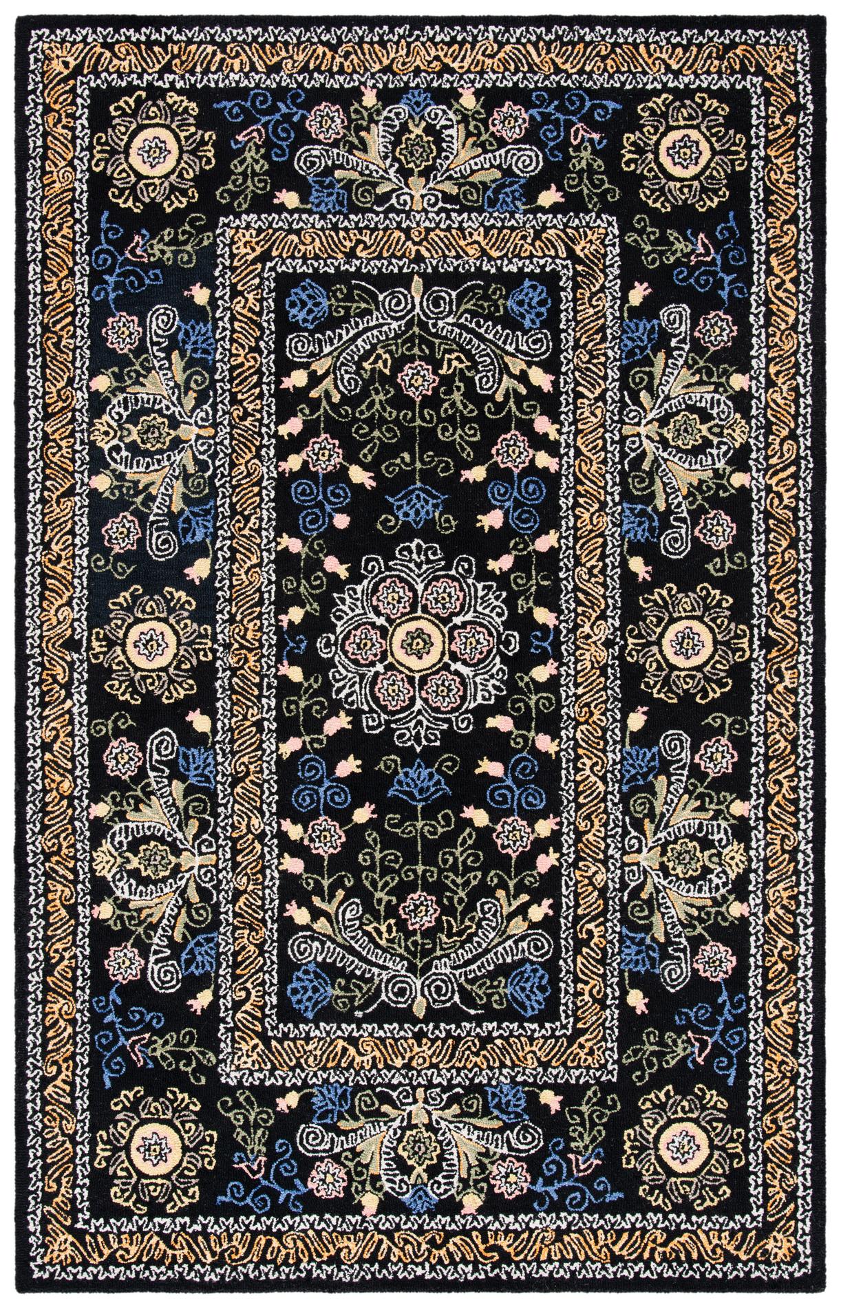 Safavieh Micro-Loop Mlp522Z Black/Green Rugs.