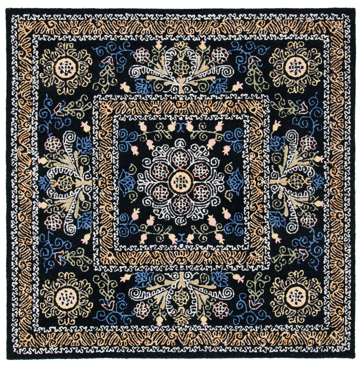 Safavieh Micro-Loop Mlp522Z Black/Green Rugs.