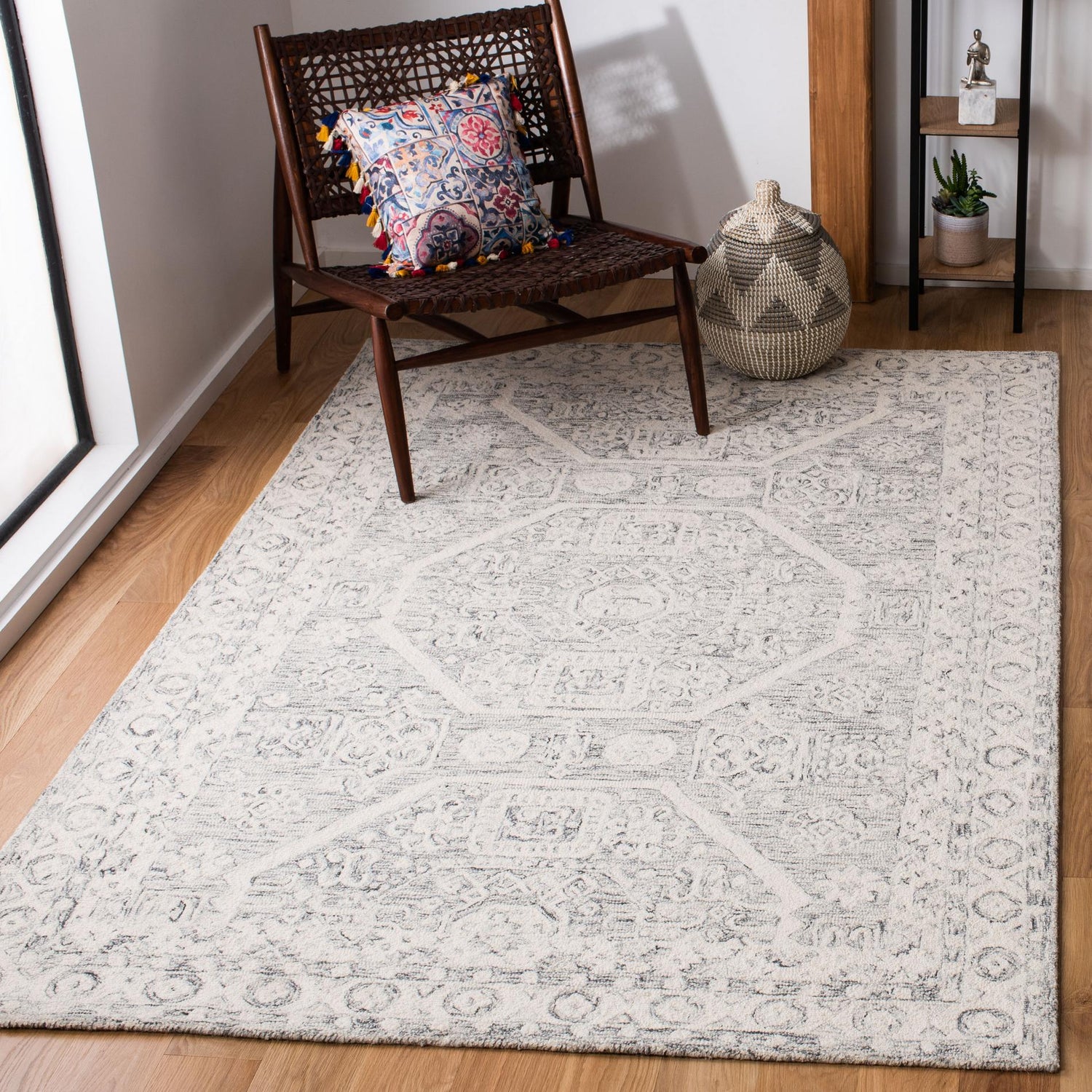 Safavieh Micro-Loop Mlp524H Charcoal/Ivory Rugs.