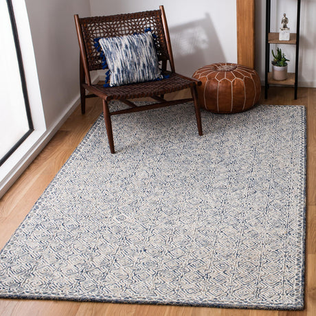 Safavieh Micro-Loop Mlp526N Navy/Ivory Rugs.