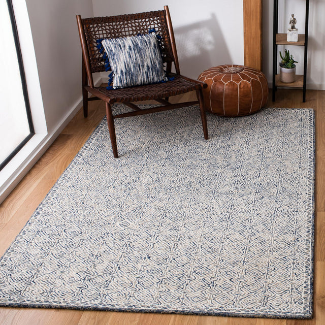 Safavieh Micro-Loop Mlp526N Navy/Ivory Rugs.
