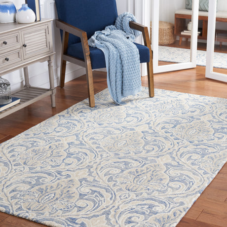 Safavieh Micro-Loop Mlp532M Blue/Ivory Rugs.