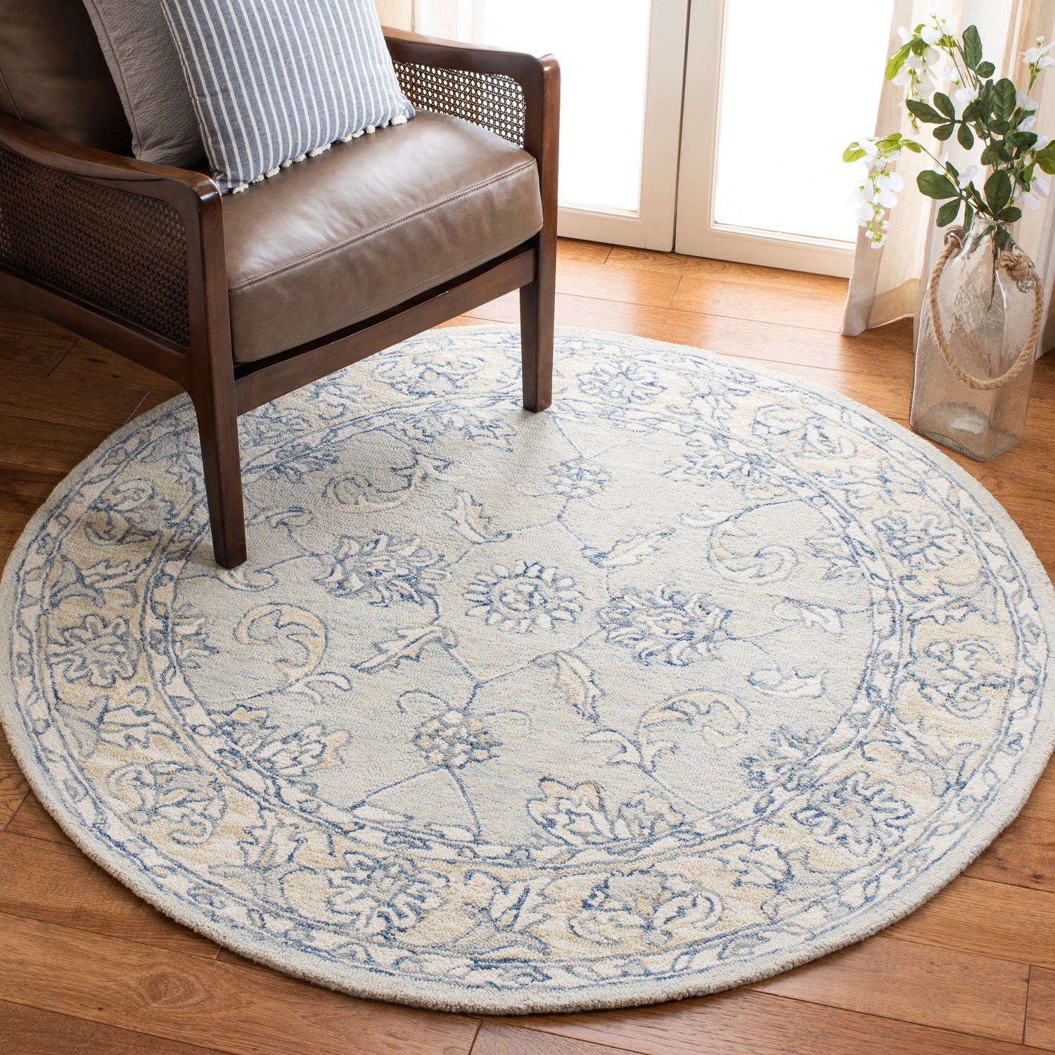 Safavieh Micro-Loop Mlp535M Blue/Beige Rugs.