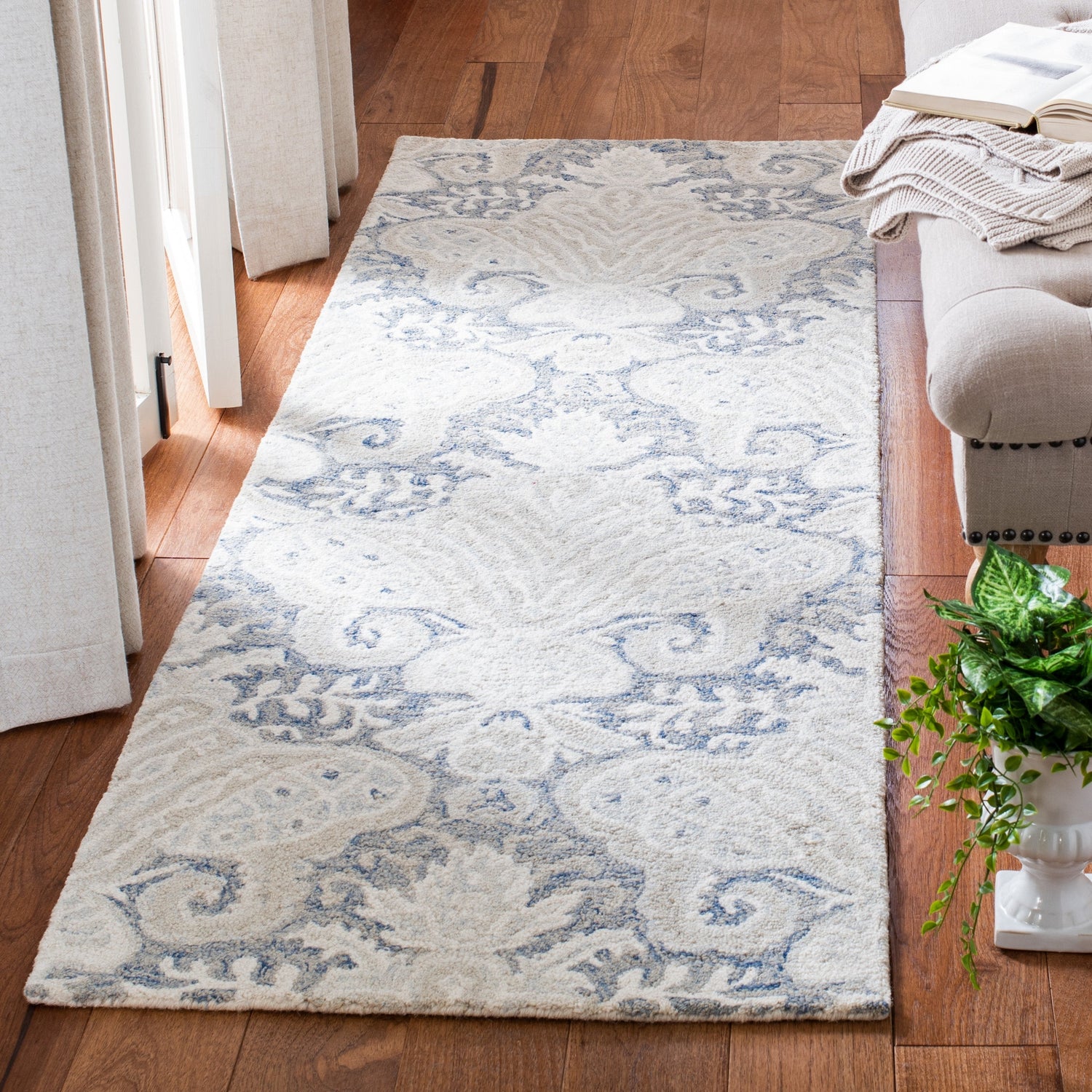 Safavieh Micro-Loop Mlp539M Blue/Ivory Rugs.