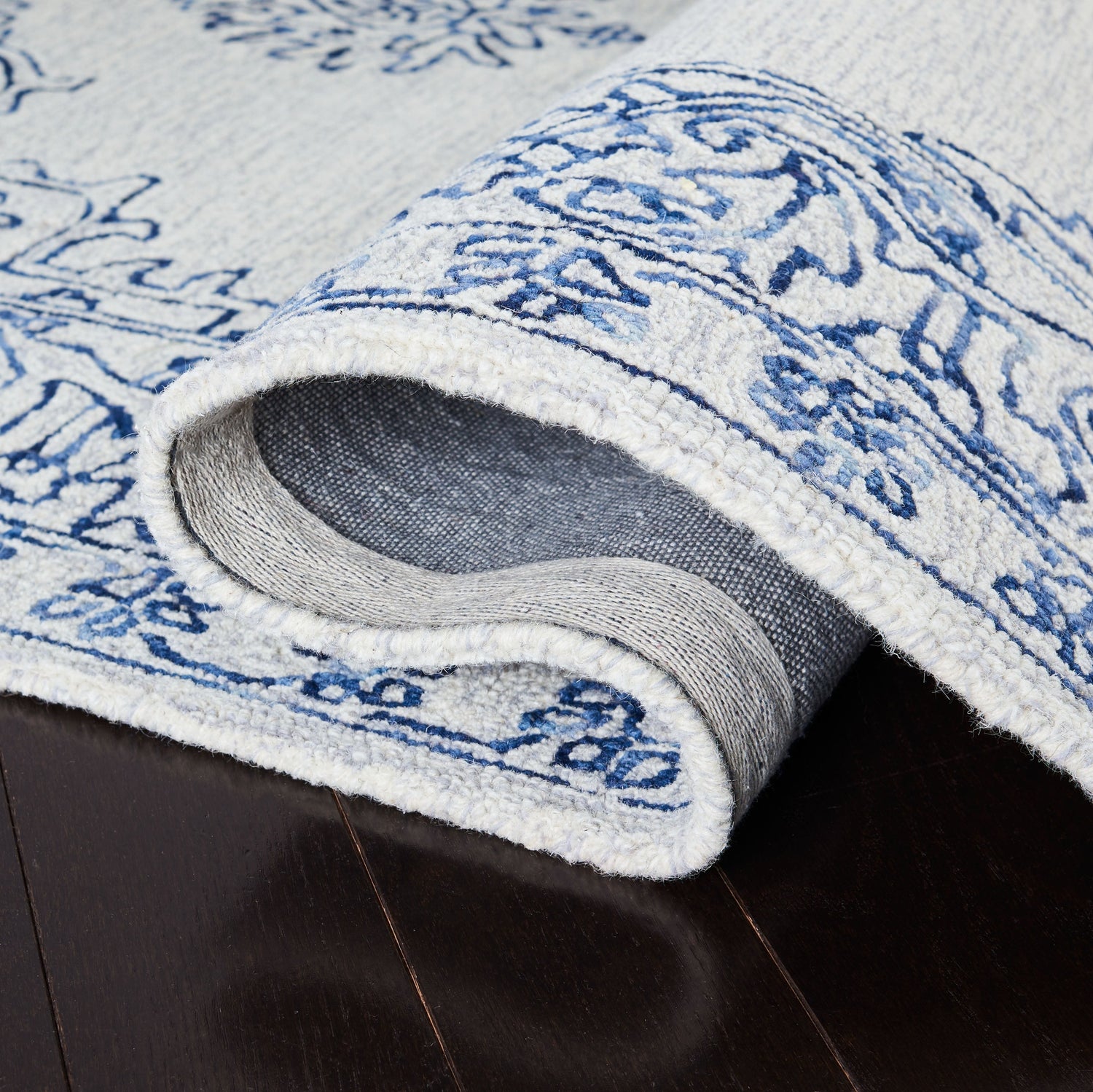 Safavieh Micro-Loop Mlp614A Ivory/Blue Rugs.