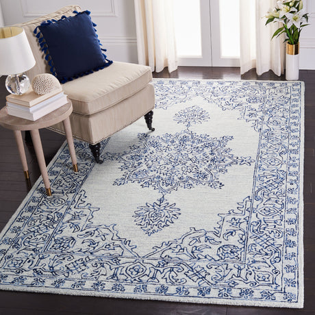 Safavieh Micro-Loop Mlp614A Ivory/Blue Rugs.