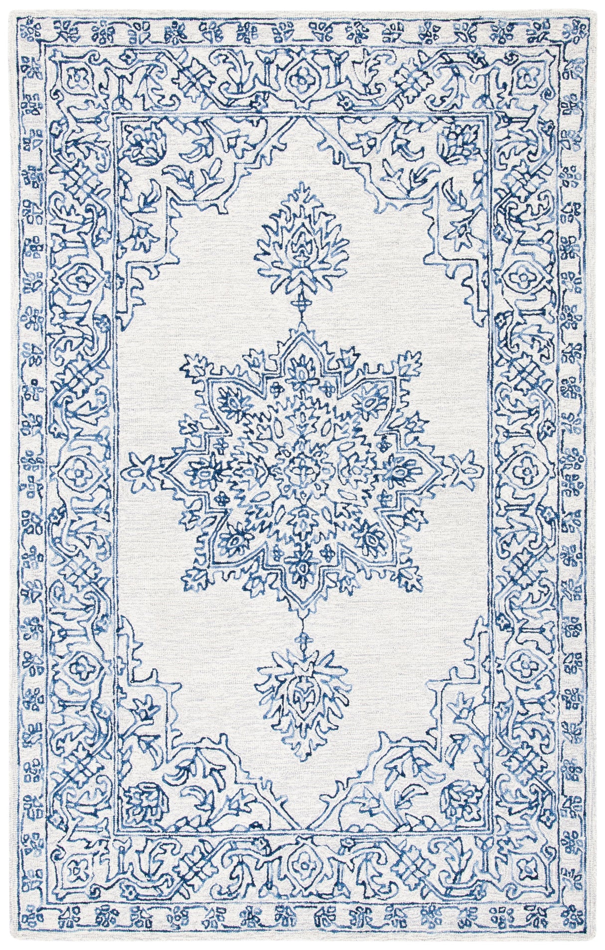 Safavieh Micro-Loop Mlp614A Ivory/Blue Rugs.