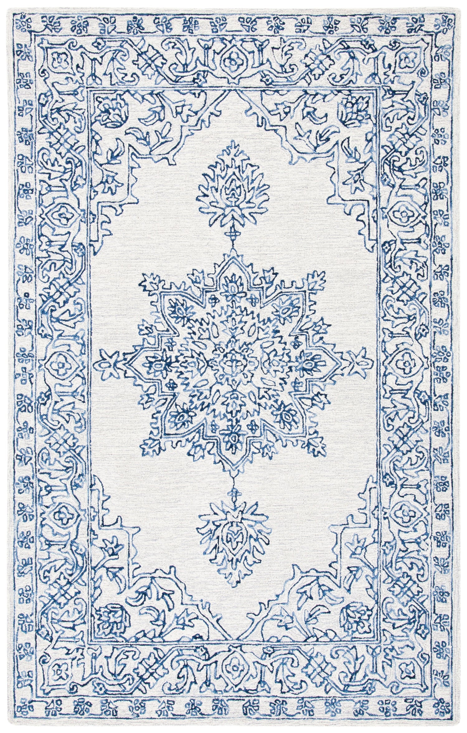Safavieh Micro-Loop Mlp614A Ivory/Blue Rugs.