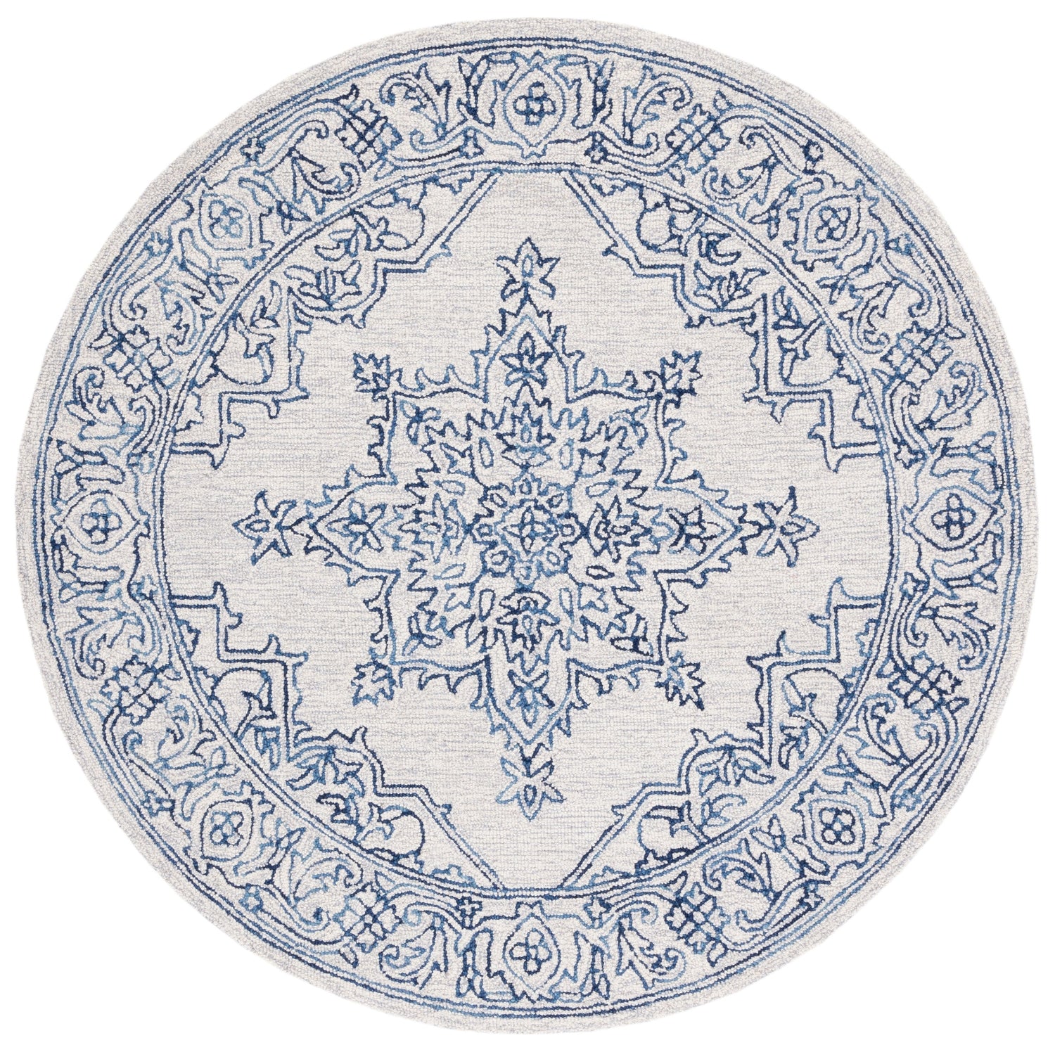 Safavieh Micro-Loop Mlp614A Ivory/Blue Rugs.