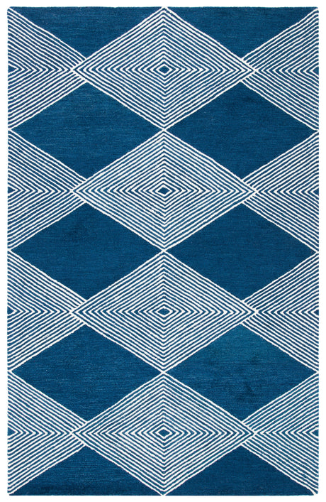 Safavieh Micro-Loop Mlp618N Navy/Ivory Rugs.