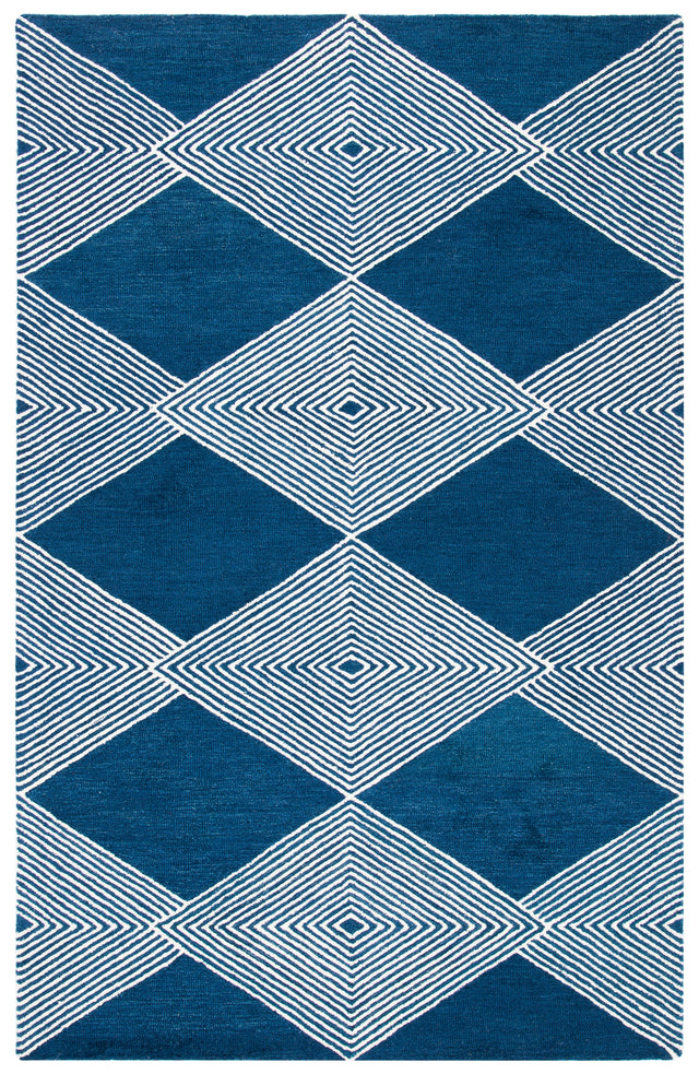 Safavieh Micro-Loop Mlp618N Navy/Ivory Rugs.