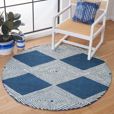 Safavieh Micro-Loop Mlp618N Navy/Ivory Rugs.