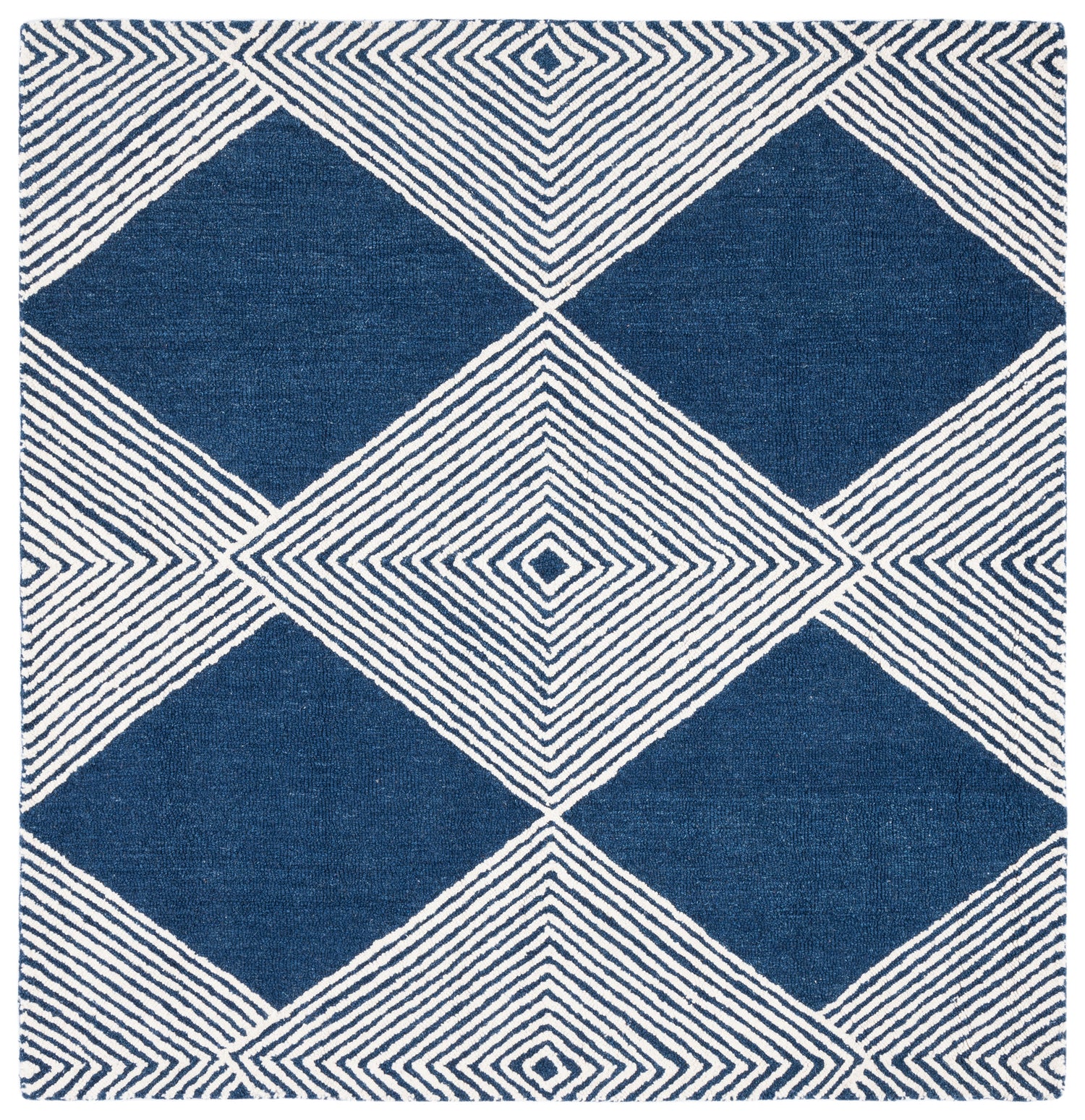 Safavieh Micro-Loop Mlp618N Navy/Ivory Rugs.