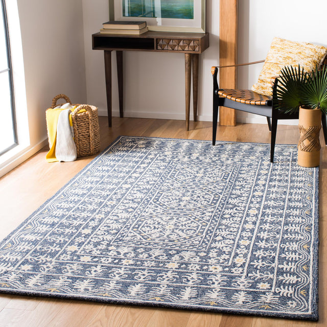 Safavieh Micro-Loop Mlp619M Blue/Ivory Rugs.