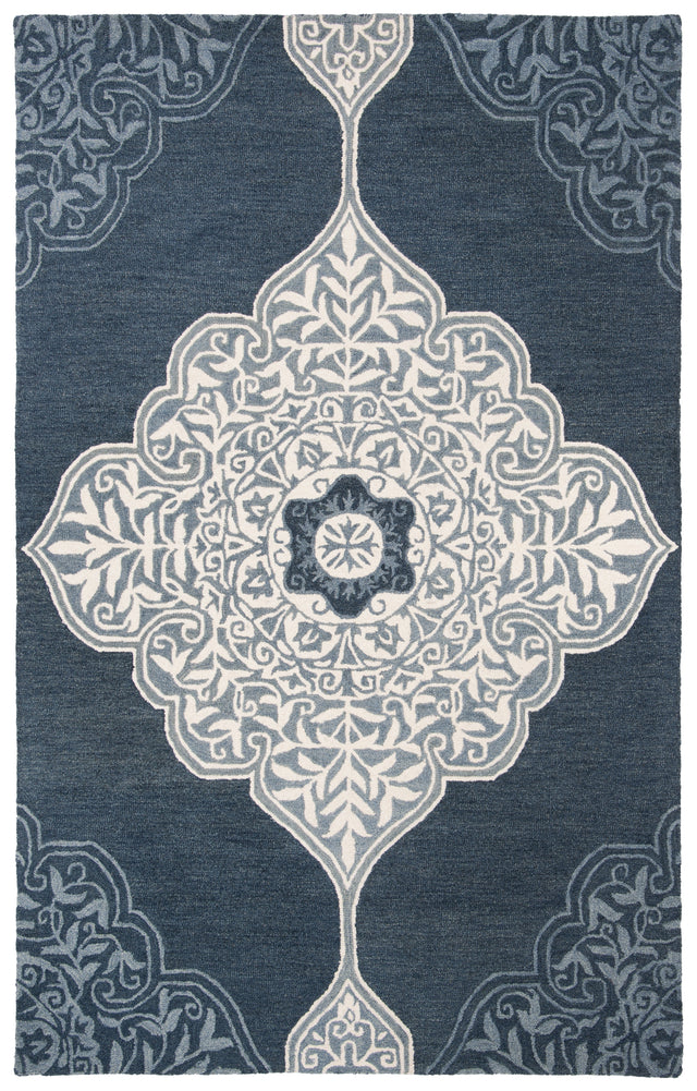 Safavieh Micro-Loop Mlp620F Grey/Navy Rugs.