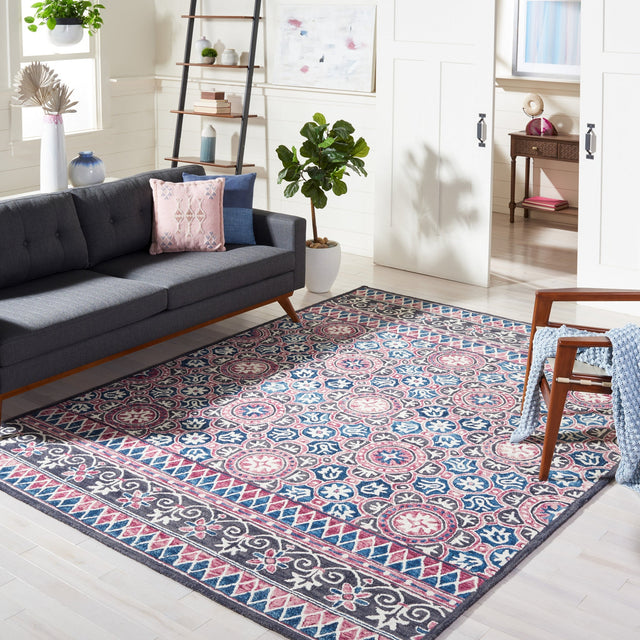 Safavieh Micro Loop Mlp632A Ivory/Pink Rug.