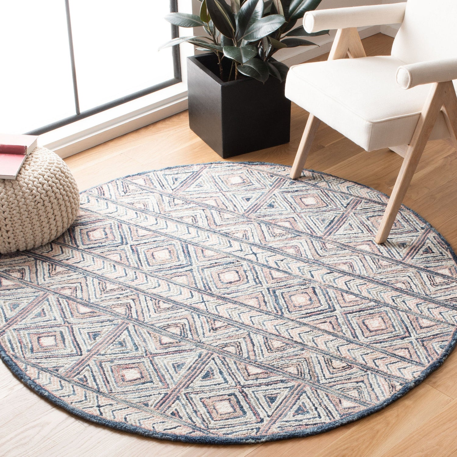 Safavieh Micro Loop Mlp637U Pink/Blue Rug.