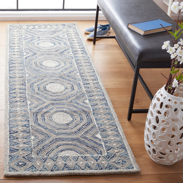 Safavieh Micro Loop Mlp639A Ivory/Blue Rug.
