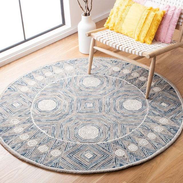 Safavieh Micro Loop Mlp639A Ivory/Blue Rug.