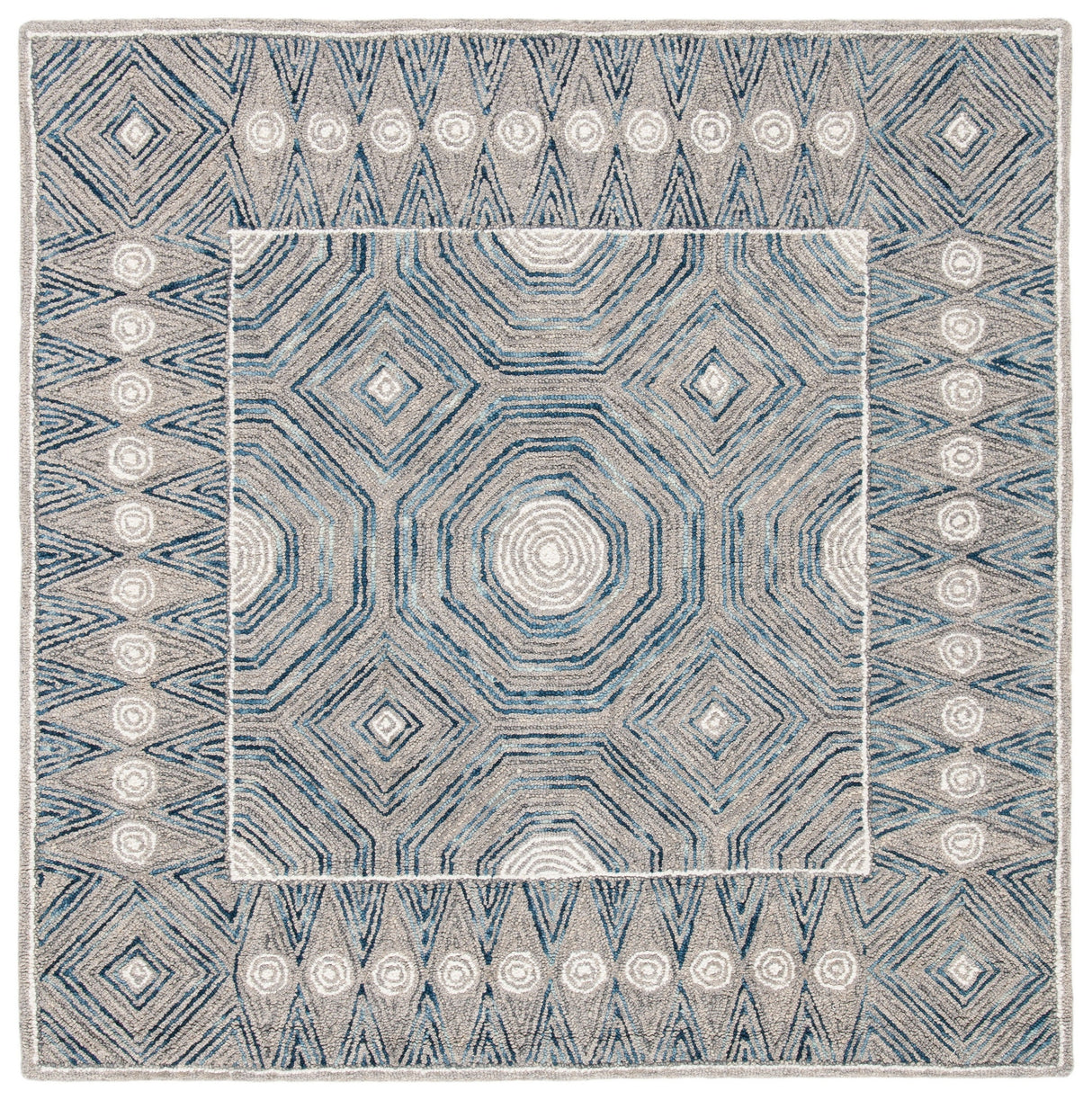 Safavieh Micro Loop Mlp639A Ivory/Blue Rug.