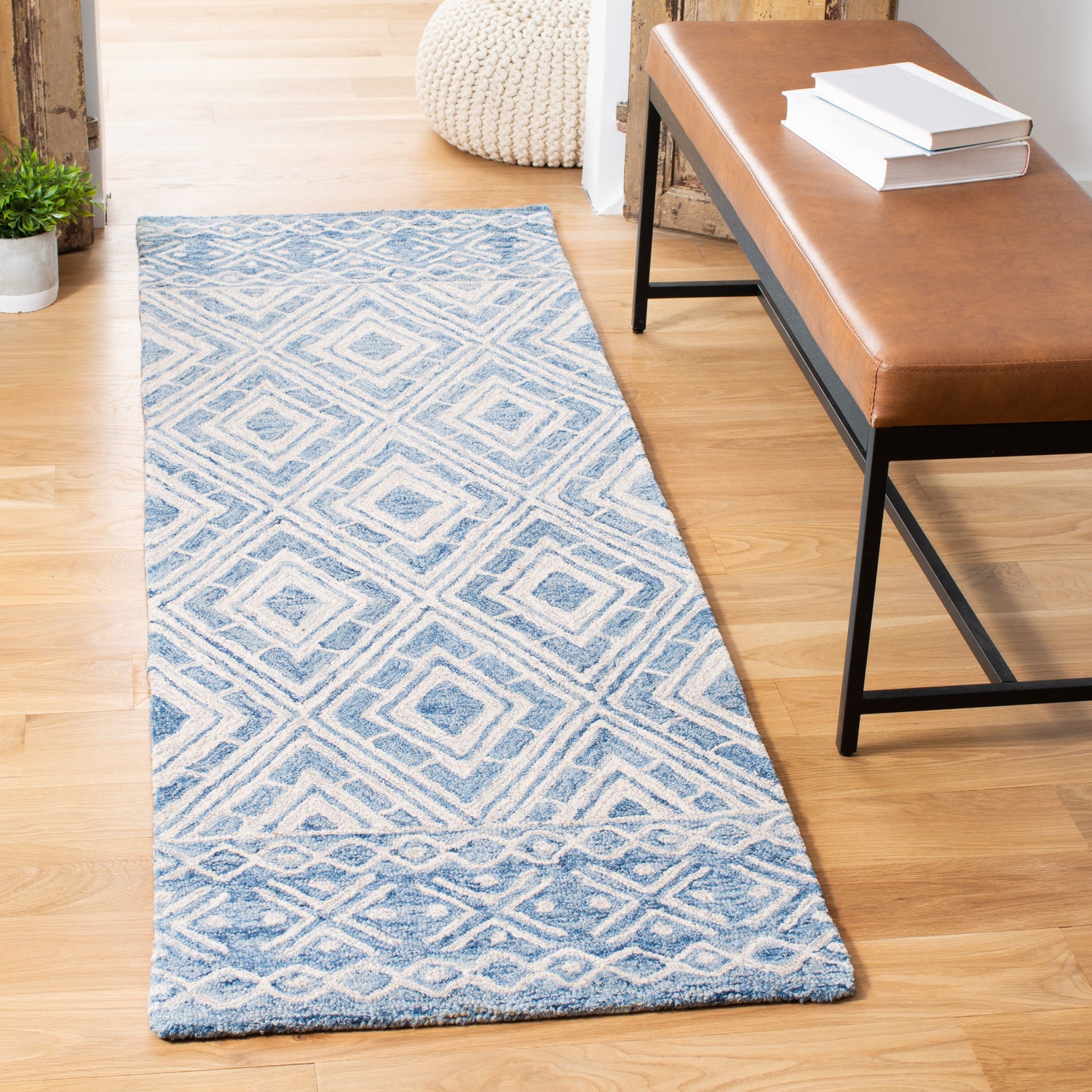 Safavieh Micro-Loop Mlp646M Blue/Ivory Rugs.