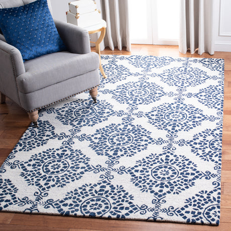 Safavieh Micro-Loop Mlp647A Ivory/Blue Rugs.