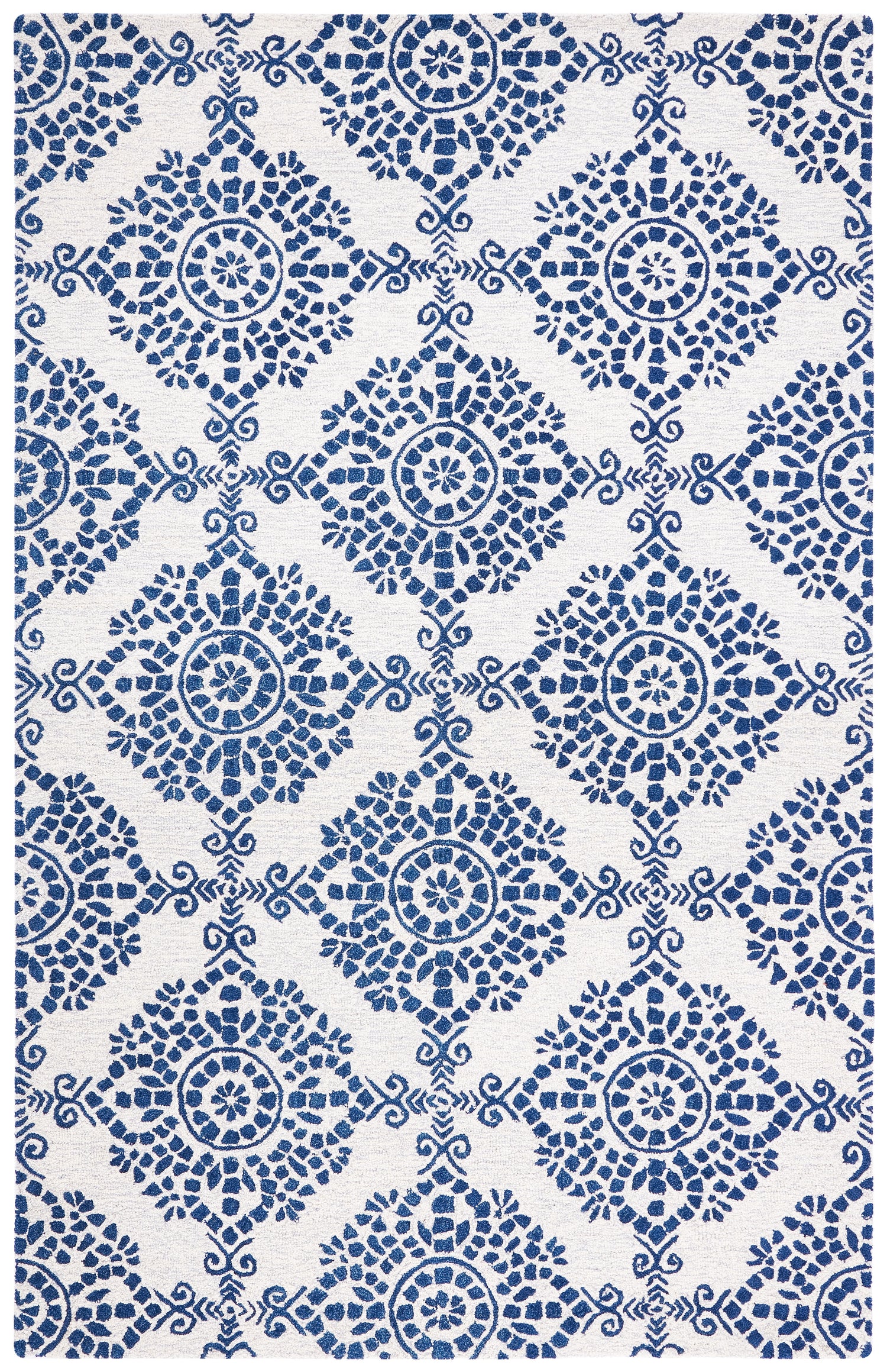 Safavieh Micro-Loop Mlp647A Ivory/Blue Rugs.