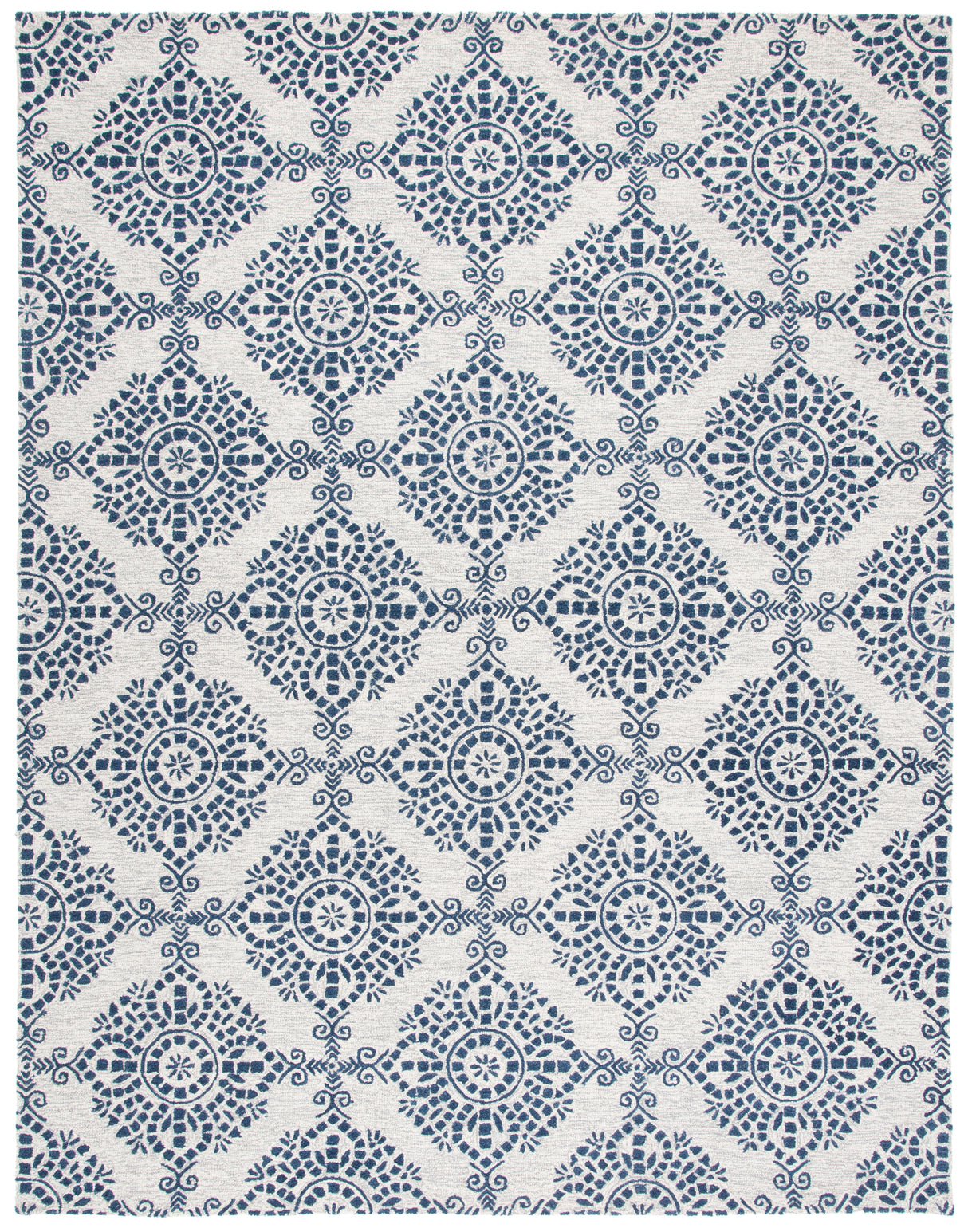 Safavieh Micro-Loop Mlp647A Ivory/Blue Rugs.