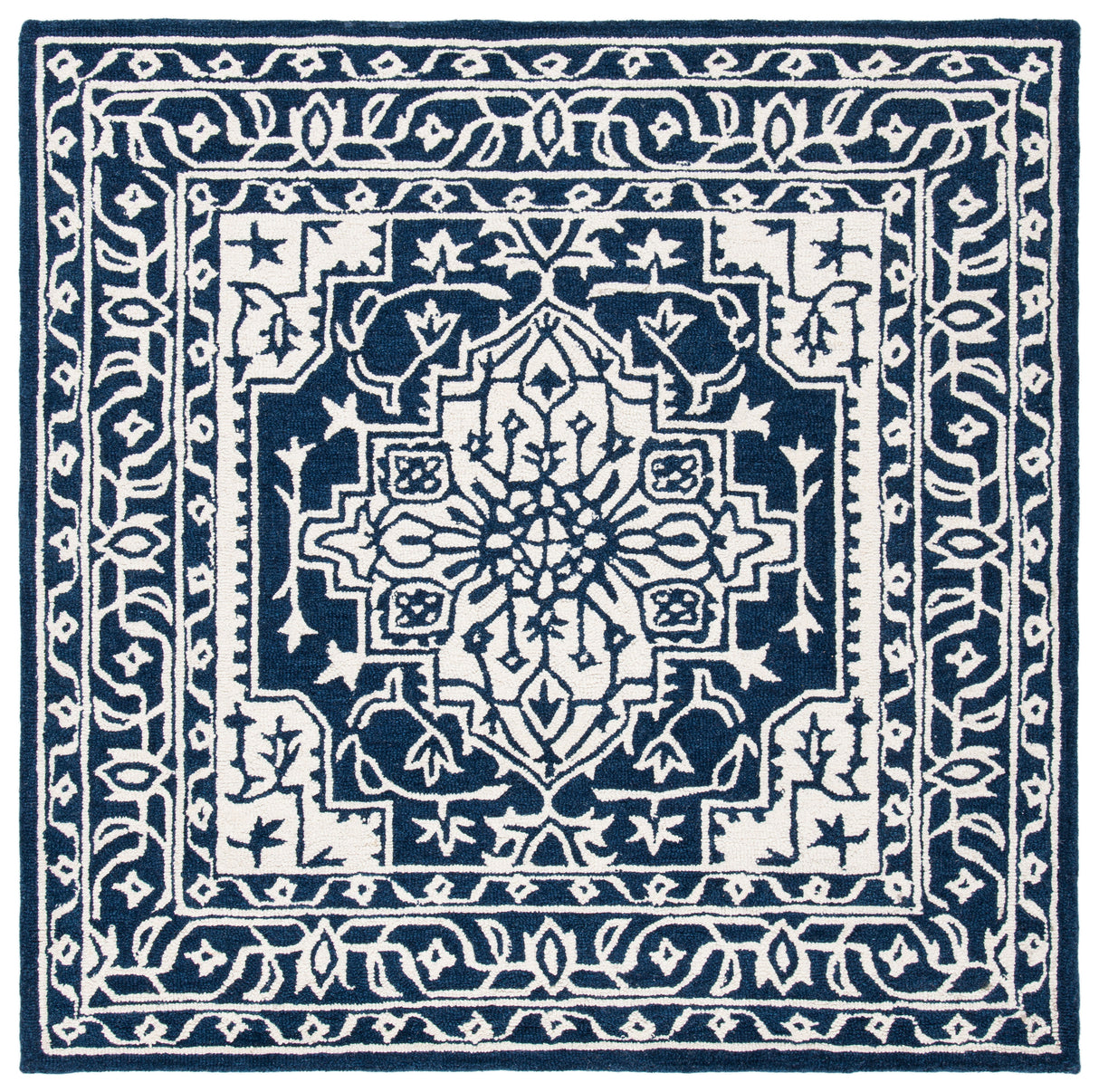 Safavieh Micro-Loop Mlp648N Navy/Ivory Rugs.