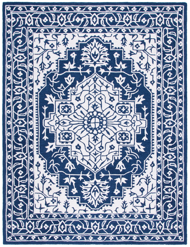 Safavieh Micro-Loop Mlp648N Navy/Ivory Rugs.