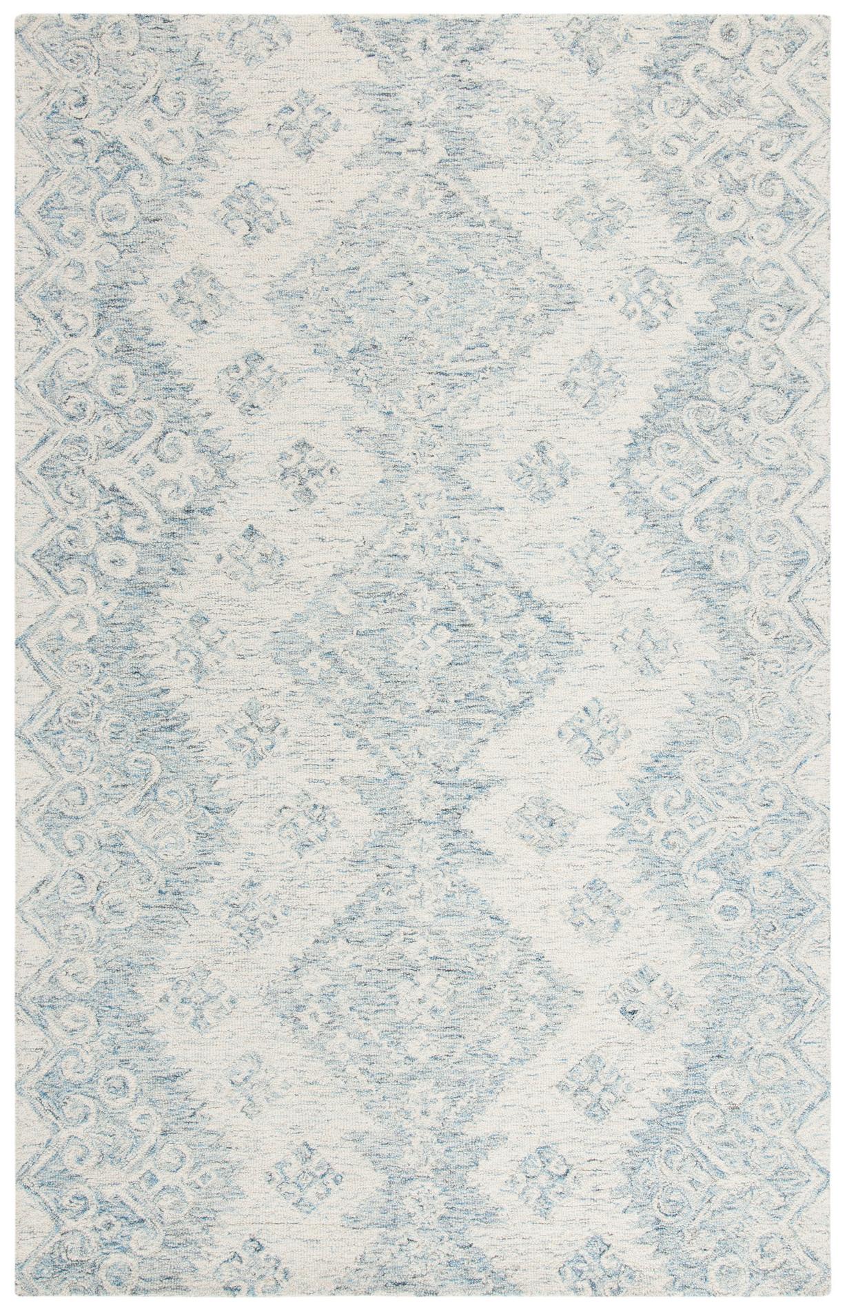 Safavieh Micro-Loop Mlp951A Ivory/Blue Rugs.