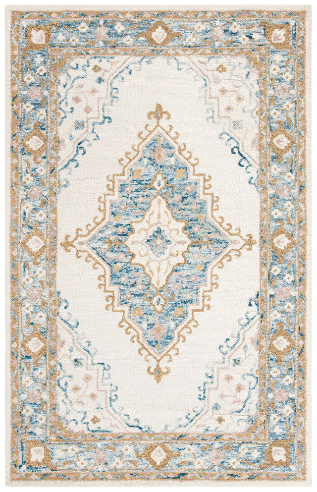 Safavieh Micro-Loop Mlp953A Ivory/Blue Rugs.