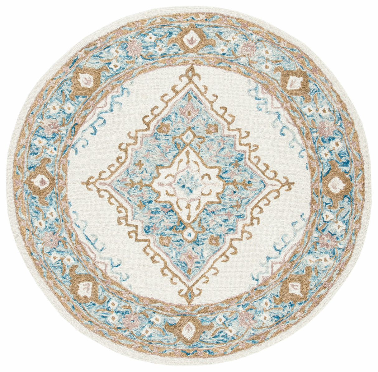 Safavieh Micro-Loop Mlp953A Ivory/Blue Rugs.