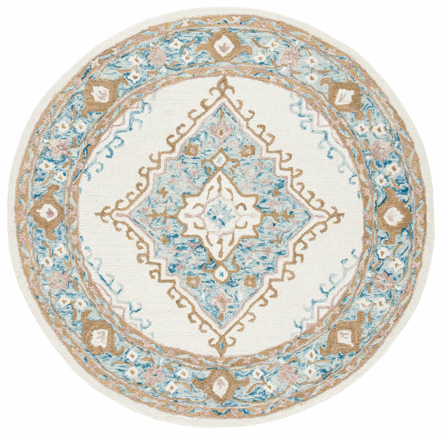 Safavieh Micro-Loop Mlp953A Ivory/Blue Rugs.